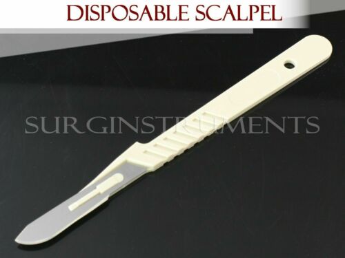 10 Disposable Scalpel #10, Sterile, Plastic Handle