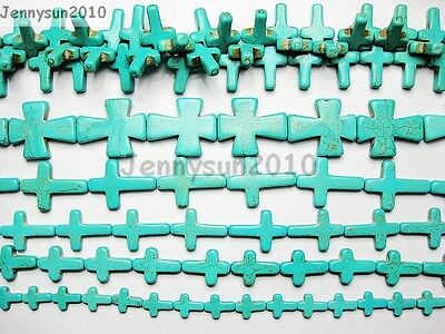 Blue Howlite Turquoise Gemstone Cross Loose Beads 16'' Strand Pick Sizes