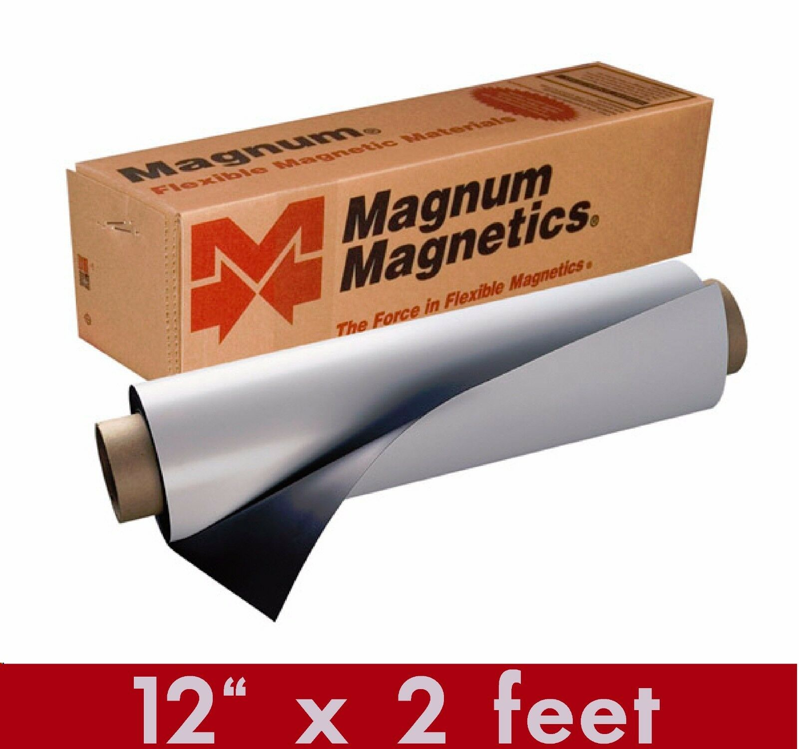 Magnum Mag 12" Width X 2 Ft Roll 30 Mil. Blank Magnetic Sign Sheet Cars / Crafts