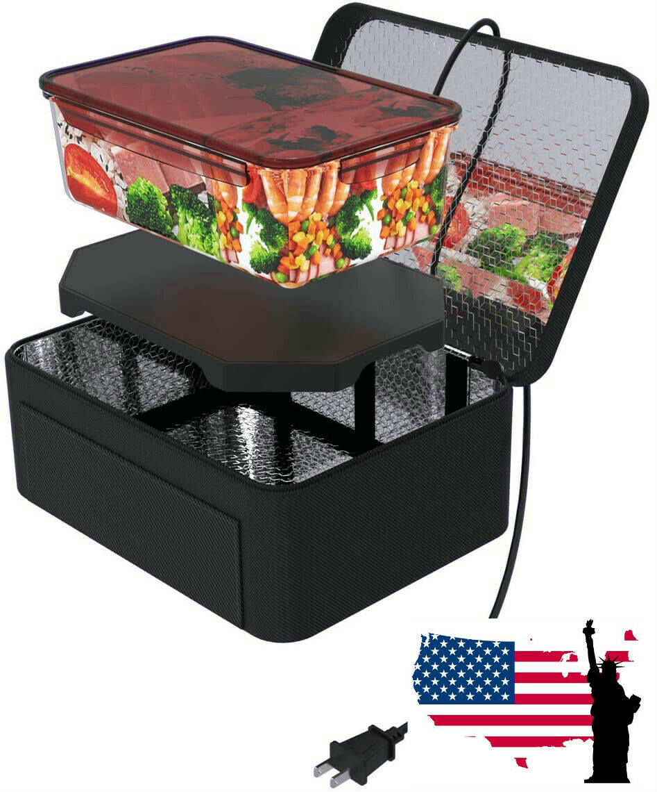 Portable Food Warmers Electric Heater Lunch Box Mini Oven 12v Car 110v Office