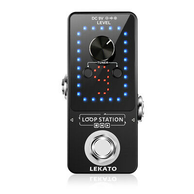 Lekato Looper Mini Effect Pedal Guitar Tuner 40 Mins 9 Wave Slot Record Loop Usb
