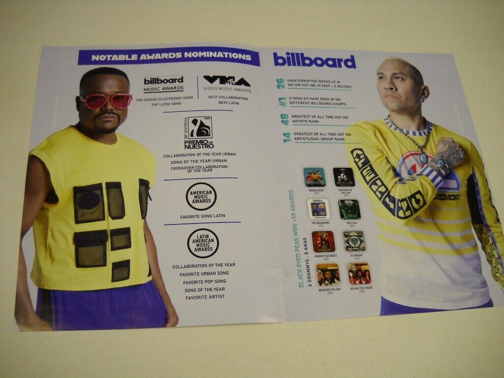 Black Eyed Peas Two-sided 2021 Supersized Promo Poster Ad Nominations Etc.