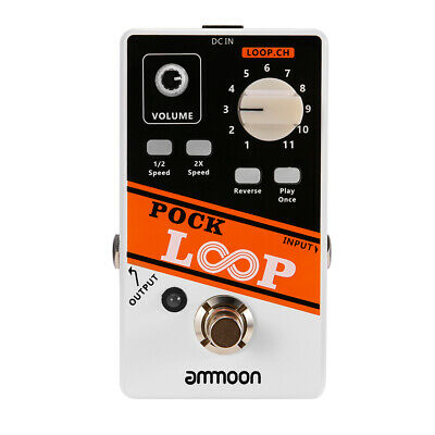 Ammoon Looper Guitar Effect Pedal 11 Loopers Playback Reverse True Bypass Y9m7