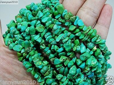 Natural Green Turquoise Gemstone 5-8mm Chip Spacer Beads 35'' Jewelry Crafts
