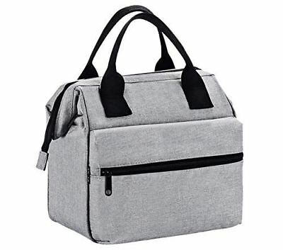 Insulated Lunch Bag For Men & Women Heavy Duty Oxford Nylon - Grey