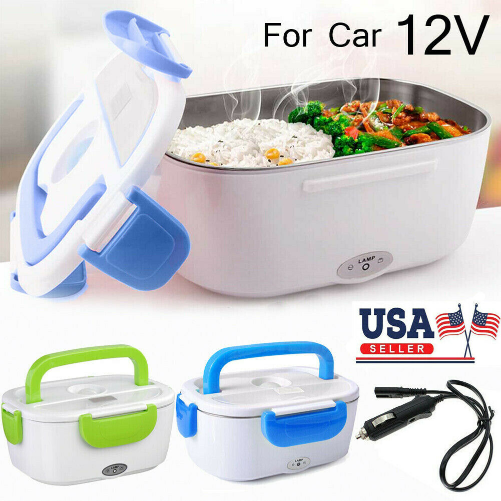 12v Portable Car Electric Heating Lunch Box Food Heater Bento Warmer Container