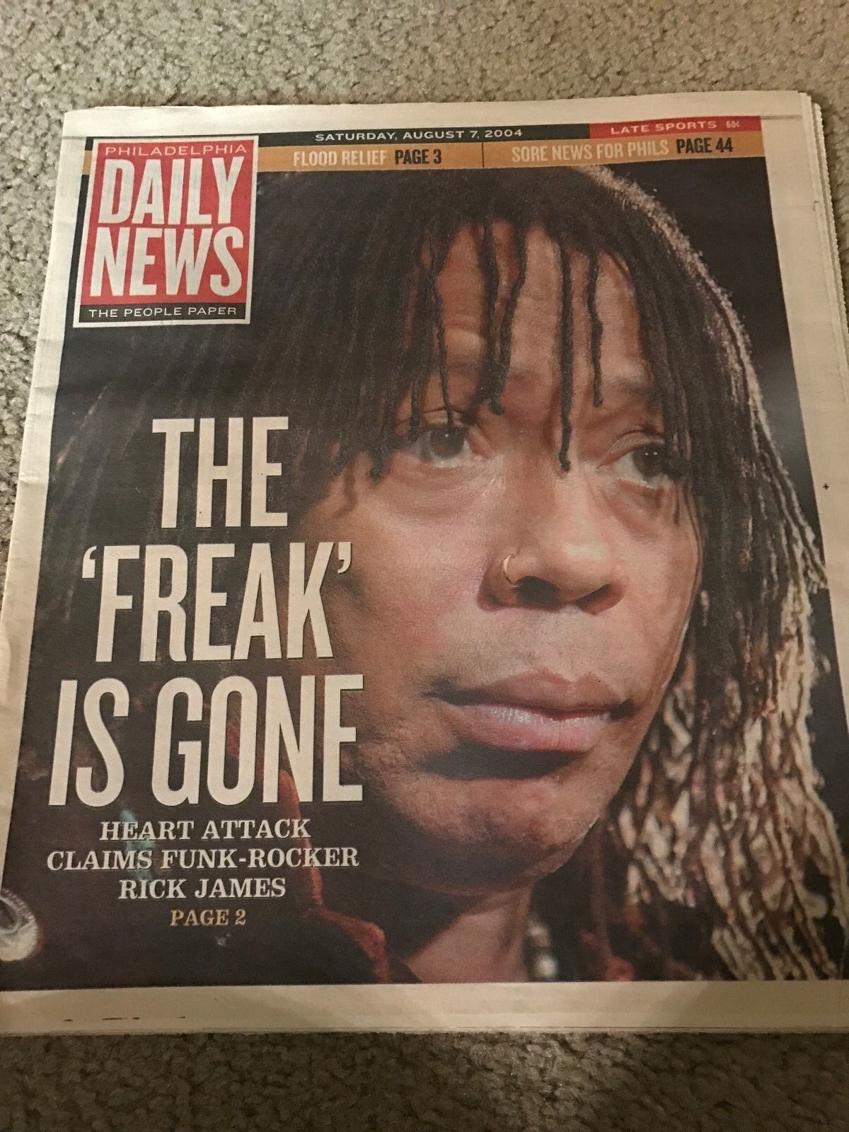 Vintage Death Of Rick James Newspaper 2004 Philadelphia Daily News Super Freak