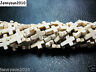 White Howlite Turquoise Side Ways Crosses Spacer Beads 12mm X 16mm 15.5'' Strand